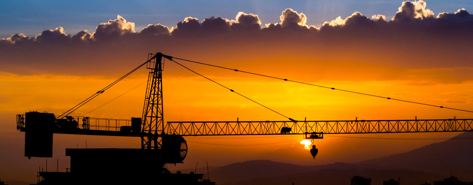 T-crane in Ethiopia at sunset
